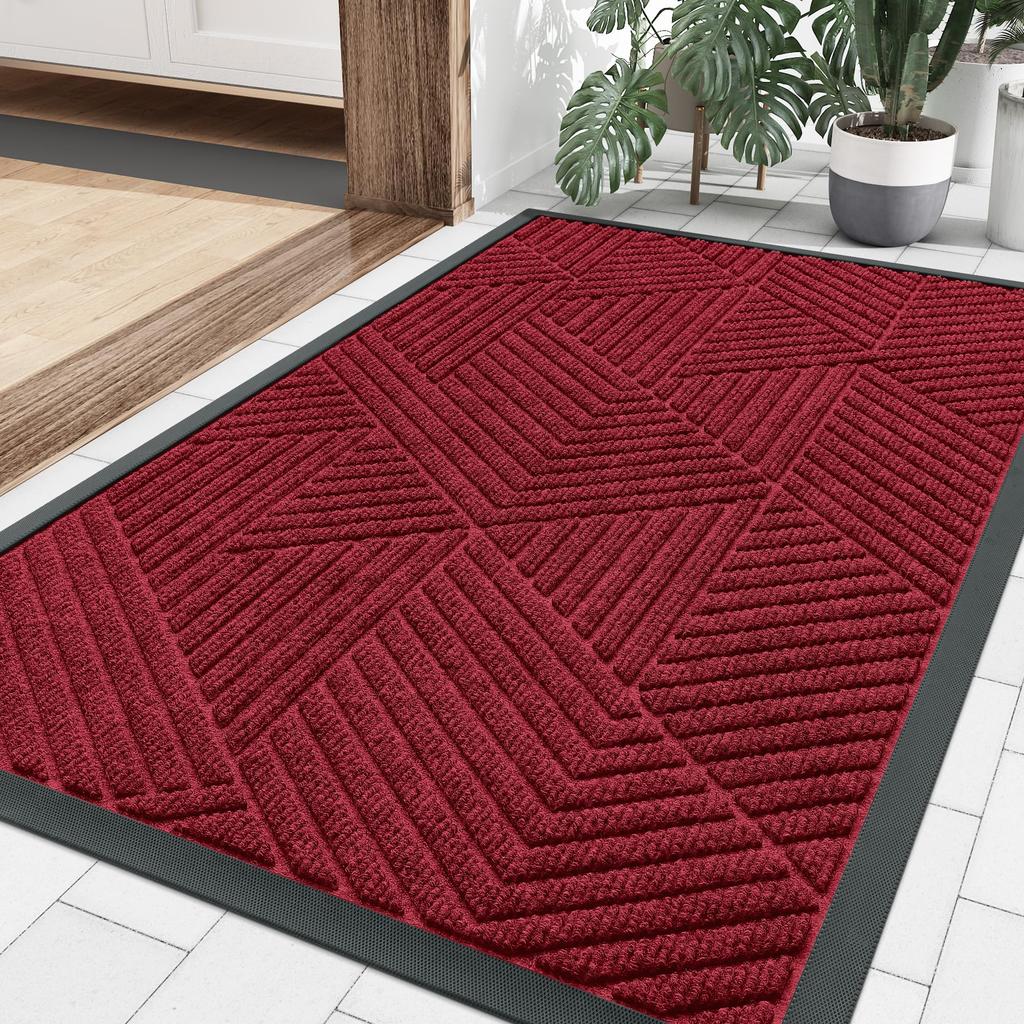 Olanly Inside Front Doormats Low Profile Entryway Rugs Absorbent Outdoor Rug Heavy Duty Non-Slip Washable Welcome Mat Rubber Mat