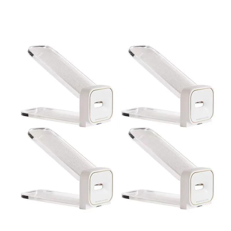 Новый 4 шт Регулируемый двухслойный держатель для обуви и обувной шкаф для домашнего использования для хранения пластиковых обувных полок для экономии места 4870₽