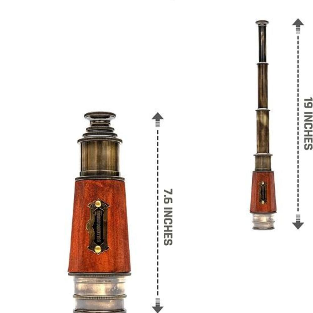 Hexagonal Taper Brass Telescope - 48.26 cm Ship Nautical Collectible