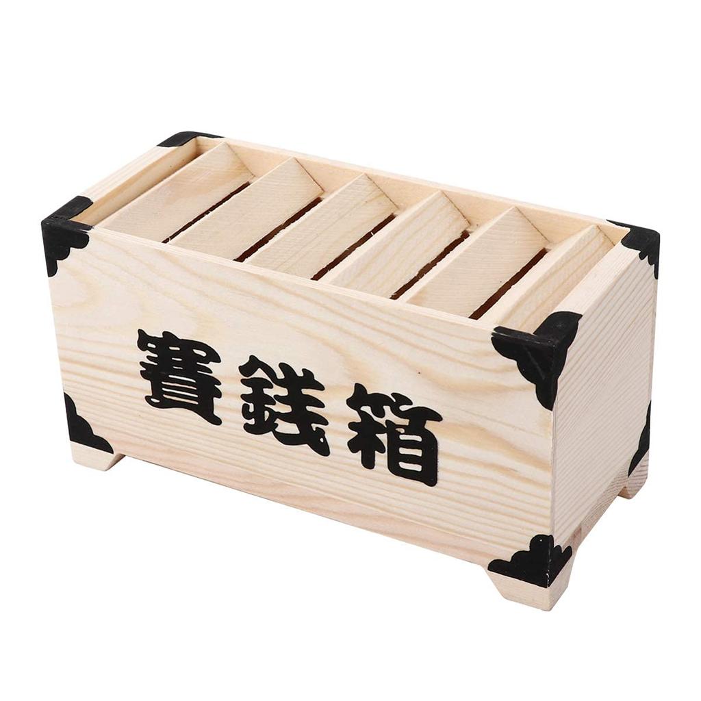 OUNONA Piggy Bank Natural Paulownia Wood Shinto Good 500 Yen Coin Offering Box Souvenir Luck!