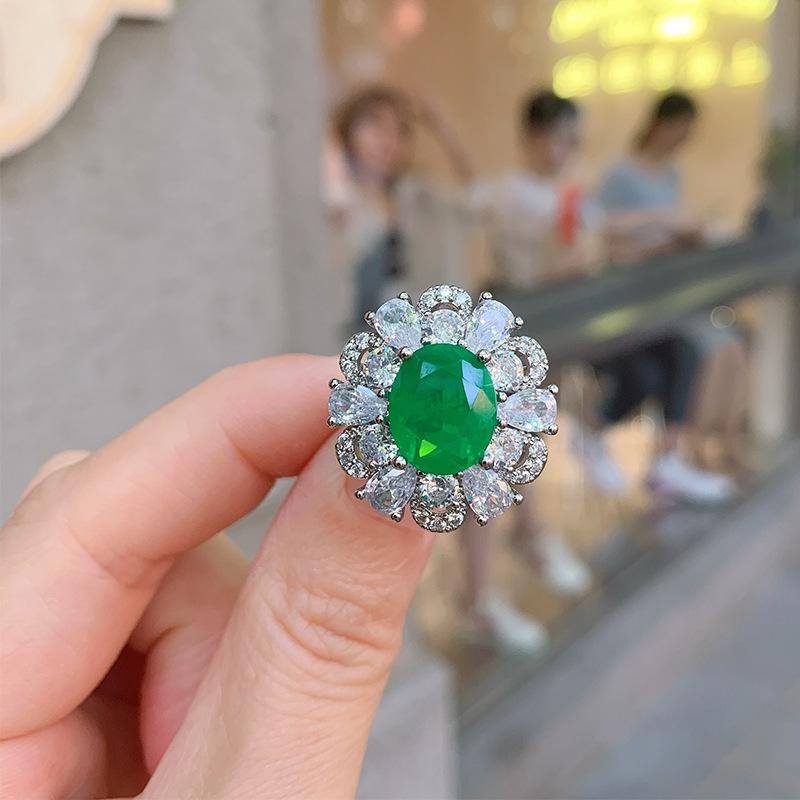 

Изумрудный банкетный бриллиантовый кулон имитация параиба кольцо женское изумрудное ювелирное изделие