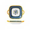 1 Pc Ceramic Square Serving Plate with Two Ears, Japanese Salad Plate, Kitchen Utensils, Italian Pasta Plate