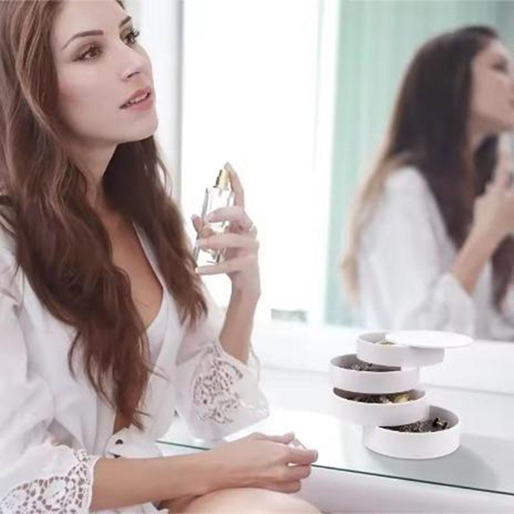 Dustproof Rotating Jewelry Organizer Velvet Lined Necklace Case Makeup Box  Birthday Gift