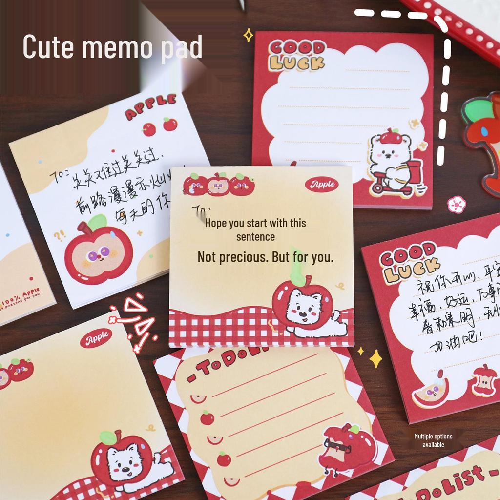 Apple Duoduo Cute Cartoon Non-Adhesive Sticky Notes for Student Planners