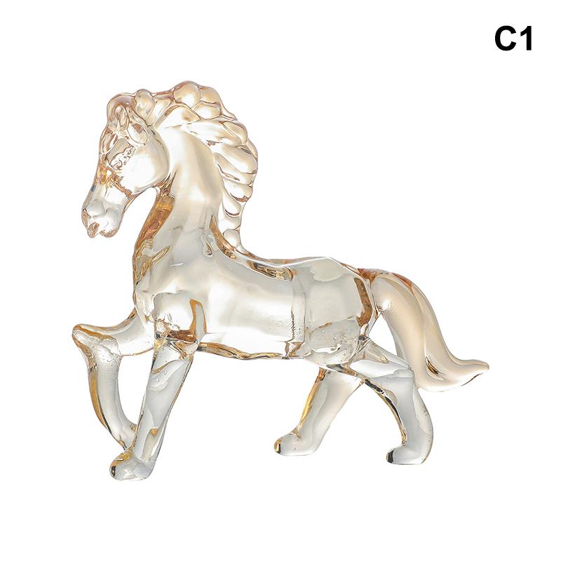 2026 Zodiac Horse Statue Feng Shui Collection Crystal Light Luxury Horse Sun Catcher Ornament Home Desktop Decoration