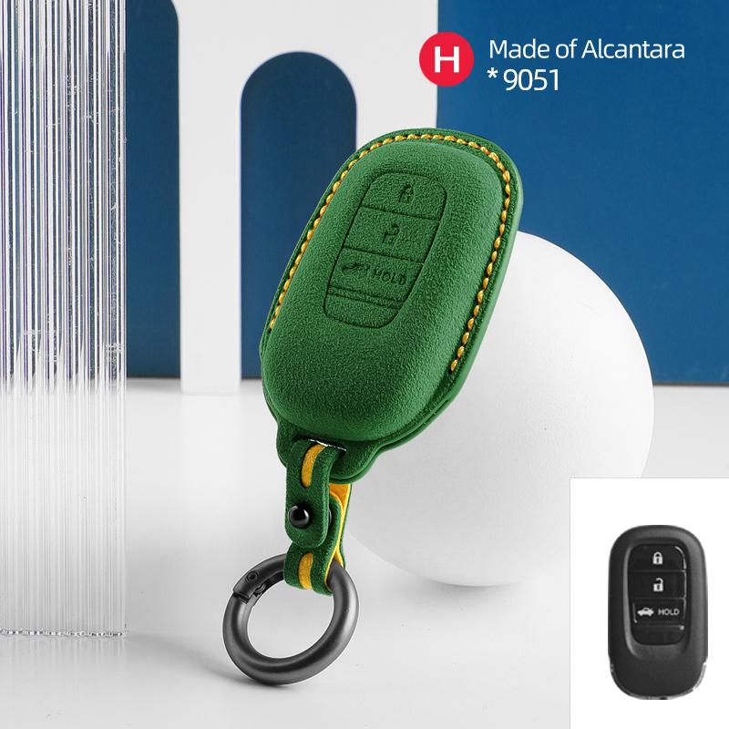 Car Key Case Cover Shell For Honda Civic Accord Hrv Crv 3 4 Button Suede Remote Protector Interior Accessories