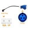 EV Charger CEE Female Plug 3Pins Adapter Waterproof Connection WallMount Socket 32A 1Phase 7KW Schuko / Israel Plug 0.5M Cable
