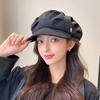 Boina octogonal con tapa de nube elegante, gorra de mujer versátil y cómoda de ala corta de Color sólido para Otoño/Invierno