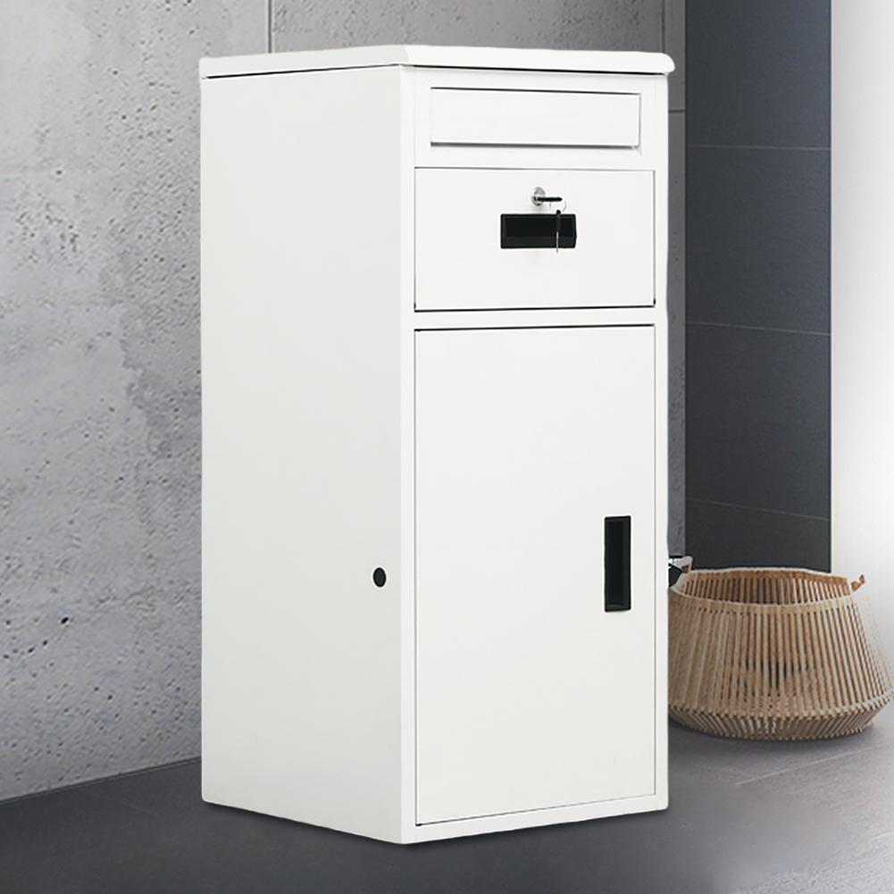 Outdoor Storage Box with Lockable Secure Anti-Theft Parcel Drop Boxes Rustproof Package Drop Container for Home Office Apartment