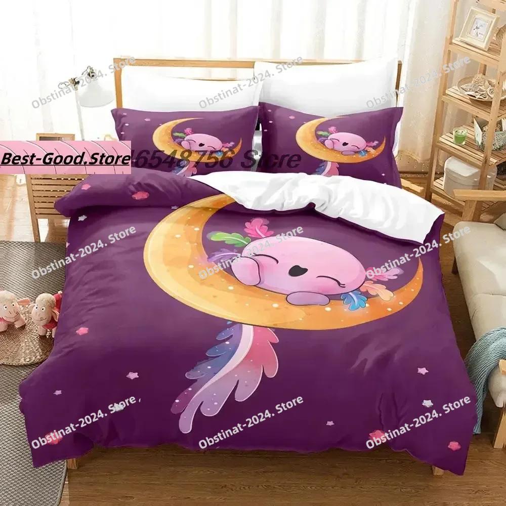 Filtration Facilities Unisex New Animal Axolotl Beding Set Single Twin Ful Quen King-Sized Dimensionsd Dimensions Bed Linen Set Aldult Kid Bedrom Duvetcover Sets Carton Bed Shet