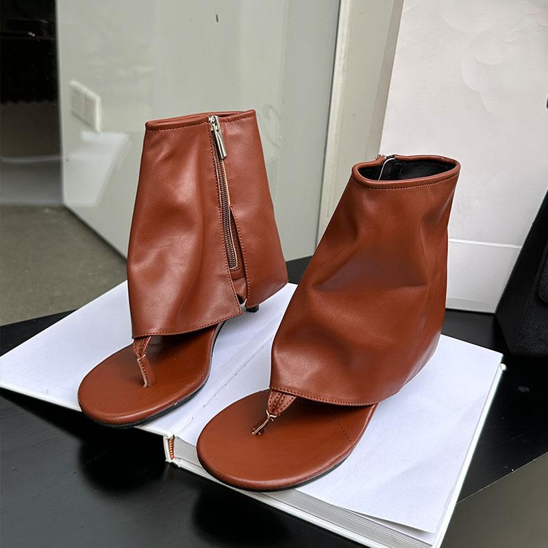 Mode Niedriger Absatz Mode Offene Zehe Damen Sandalen Stiefeletten Mit Reißverschlüssen Schuhe Damen Schuhwerk Sandalen Stiefeletten Für Frauen Zehentrenner