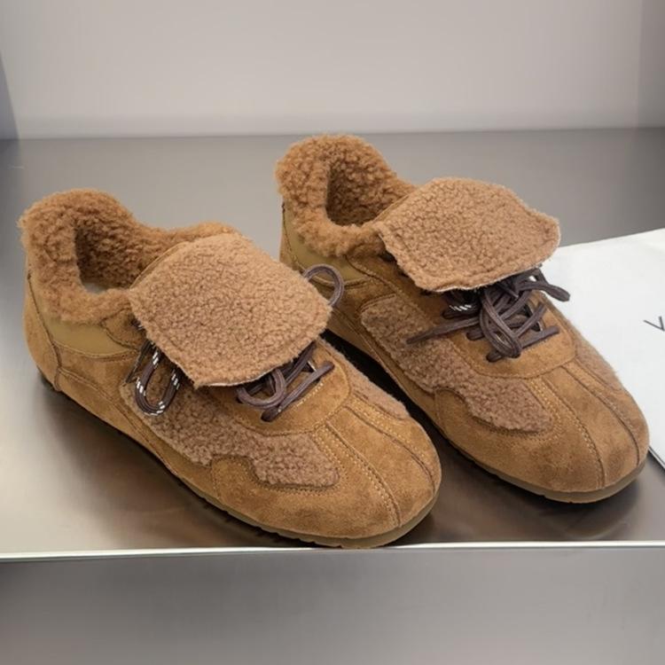 

Fleece warm flip German training shoes women s 2025 winter new cotton shoes inner height-increasing fluffy shoes retro casual board shoes 40 верблюд
