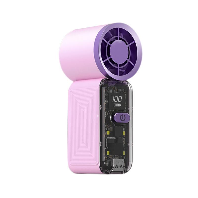 Portable Mini Handheld Pocket Fan With Led Display Usb Rechargeable 100 Speed Adjustable Fan