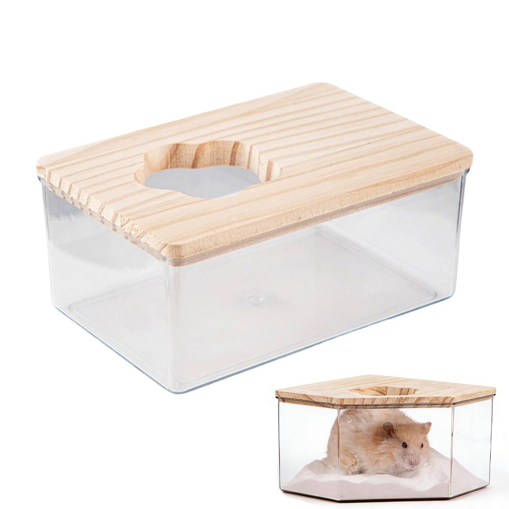 Acrylic Fully Transparent Large Pet Hamster Golden Bear Sand Bath Box Chinchilla Toilet Dual-Purpose Bath Sand Basin Small Pet