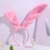 Adult Teens Cute Christmas Rabbit Ears Shape Headband Plush Hair Hoop Makeup Live Broadcast Cosplay Party Headpieces