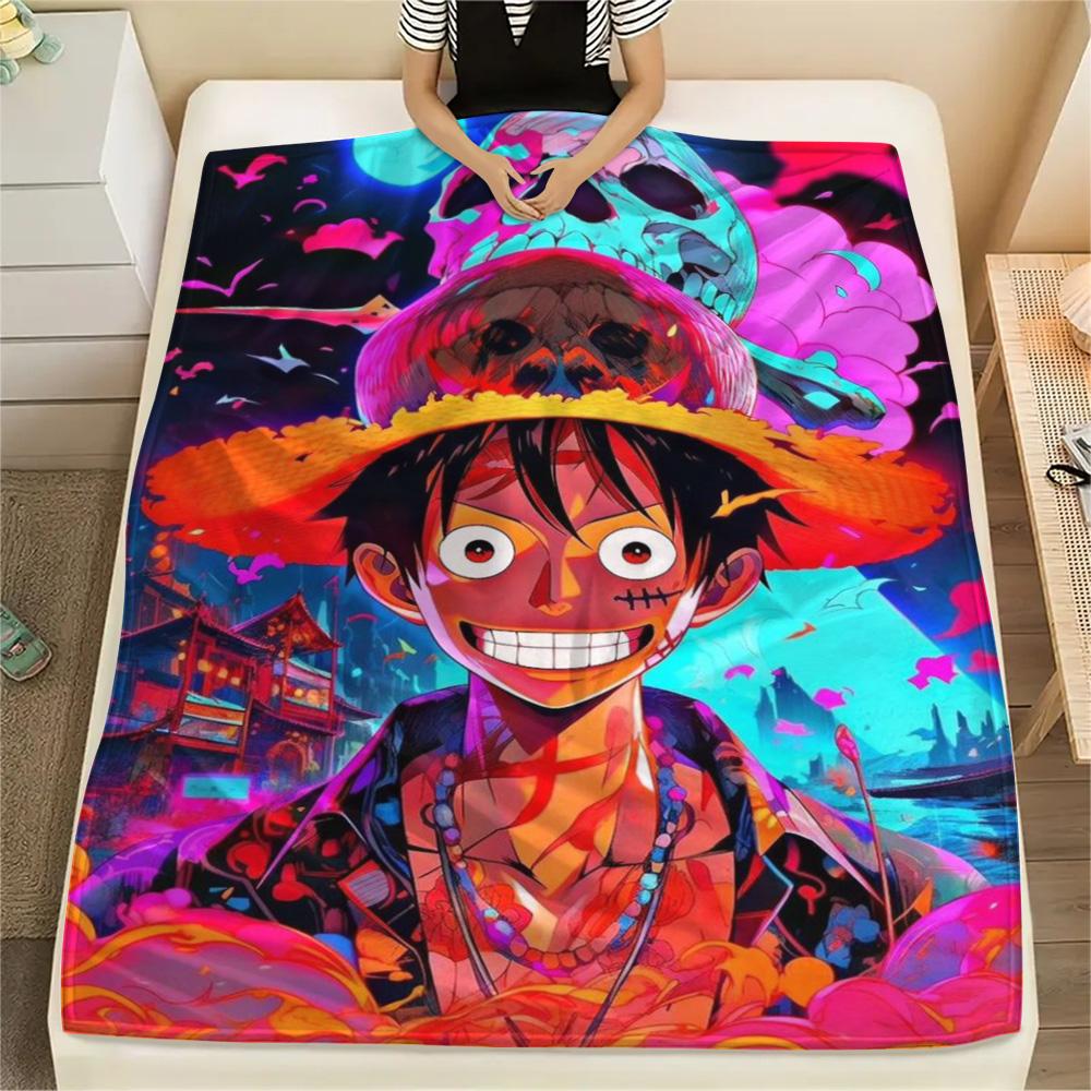 Luffy Warm Leisure Flannel Blanket, Unique Printed Cover for Bedroom Layout, Sofa, Bed and Chair Decoration.-TING