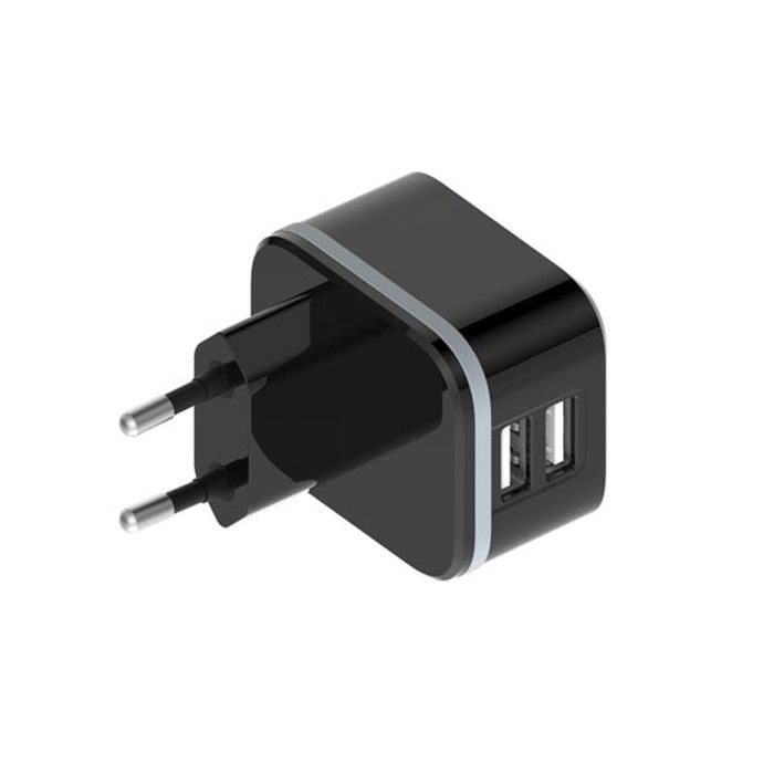 HQ-Power Chargeur USB avec 2 ports USB, 5 V 3,4 A 17 W, idéal pour les téléphones portables, smartphones, et plus