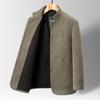 Men's Woolen Stand Collar Men's Jacket Suit Autumn Winter Wool Blend Coats Male Casual Wool Coat