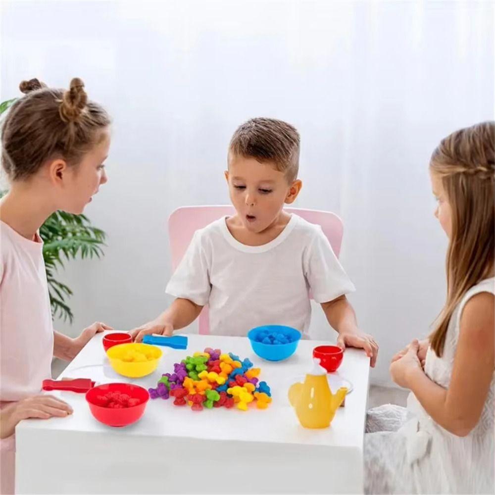 Counting Sorting Game Animal Puzzle Toy Educational Color Sorting Bowl Toy  Children'S Gift
