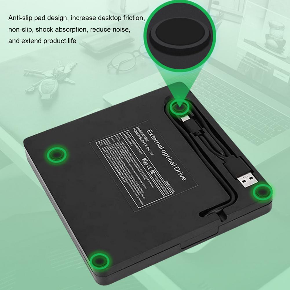 Reliable External Drive  High Reading Speed Anti-vibration External DVD Drive  External USB 3.0 Compact Disk Drive