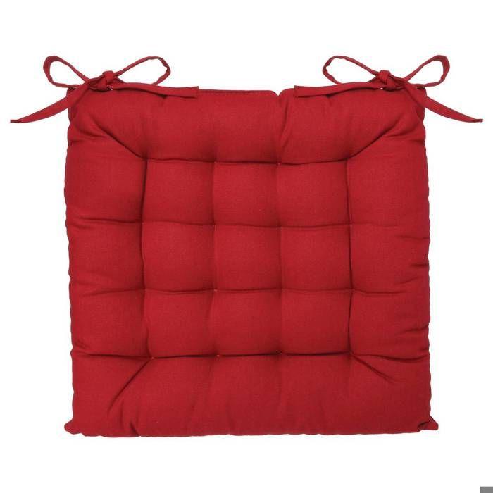 Galette de chaise rouge 38x38cm - Atmosphera createur d'interieur
