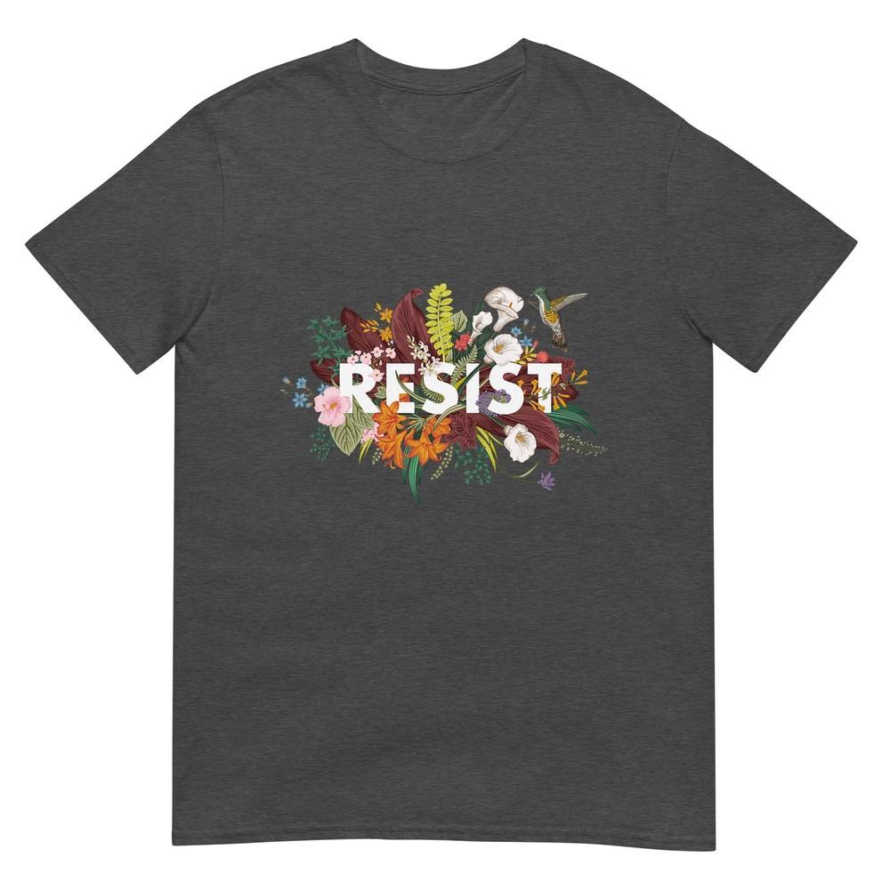 Resist Floral Anti Trump Political Protest TShirt