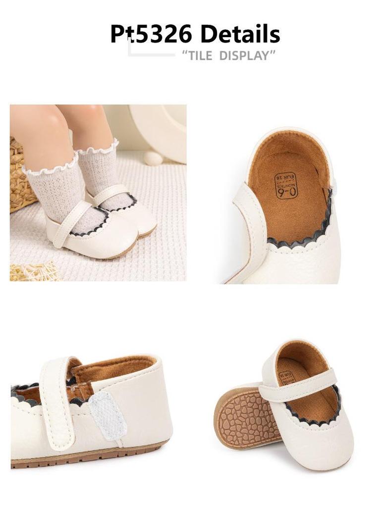 Baby Princess Shoes 0-1 Year, Soft Non-slip PU Leather with Bowknot, Suitable for Spring/Autumn.