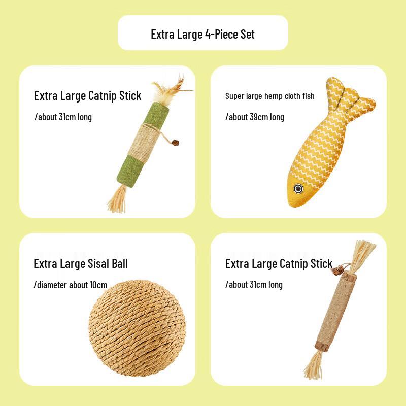 Large 4-Piece Mix and Match Cat Toy Set