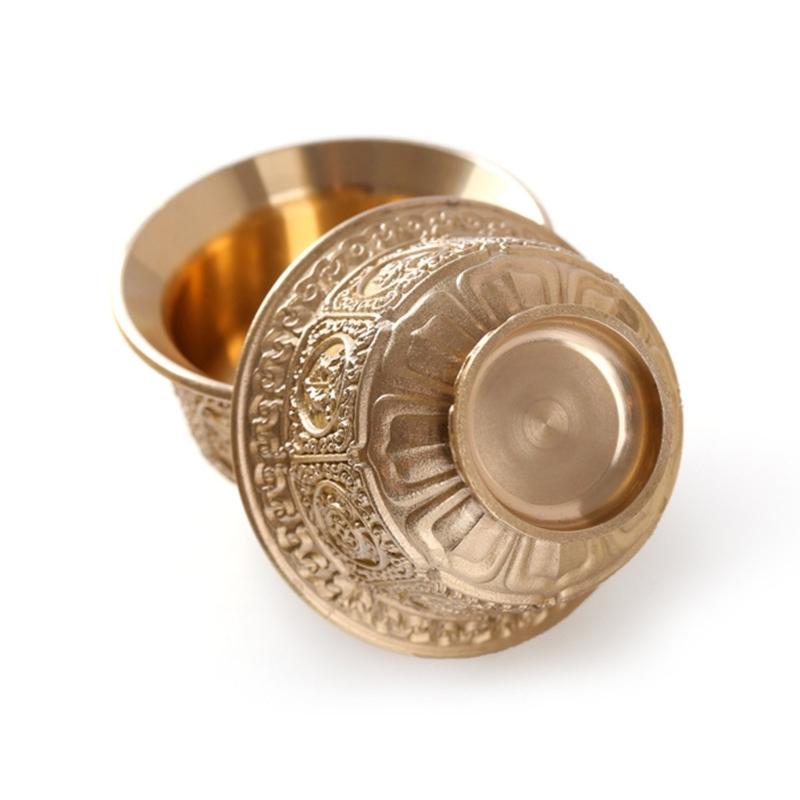 Cultural Tibetan Eight Auspicious Symbols Offering Cup Holy Water Bowl for Devotional Use Spiritual Home Decoration