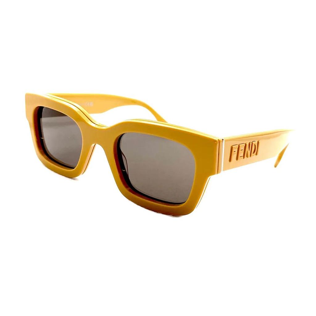 Fendi Logo Acetate Irregular Frame Sunglasses Women sunglasses Yellow FE40119I39E