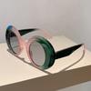 Y2K Oversized Round Sunglasses Luxury Brand Design Trendy Punk Double Color Shades Vintage Eyewear for Women Men