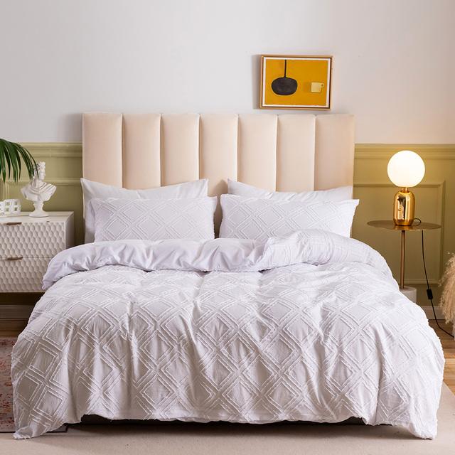 Duvet Cover Set Fashionable Pleated Bedding Set Brushed Microfiber Fabric Duvet Cover And Sham Set