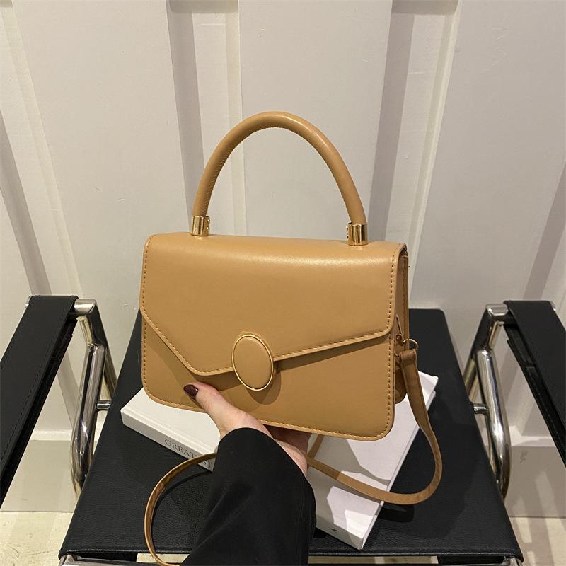 

Корейская версия новой модной простой сумки-тоут однотонного цвета в иностранном стиле, женская, в стиле инс, высококачественная текстура, универсальная повседневная сумка-мессенджер хаки