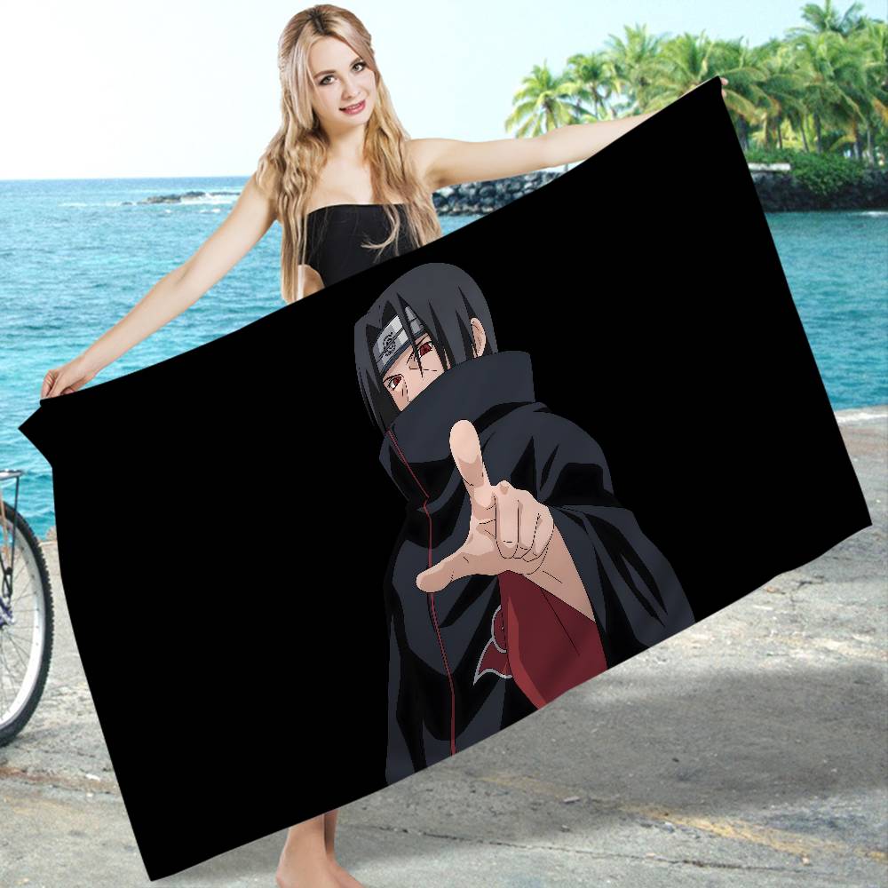 Classic Anime N-Naruto-S-Akatsuki Microfiber Blanket Drying Beach Towels Oversized Printing Super Absorbent Pool Towel Blanket