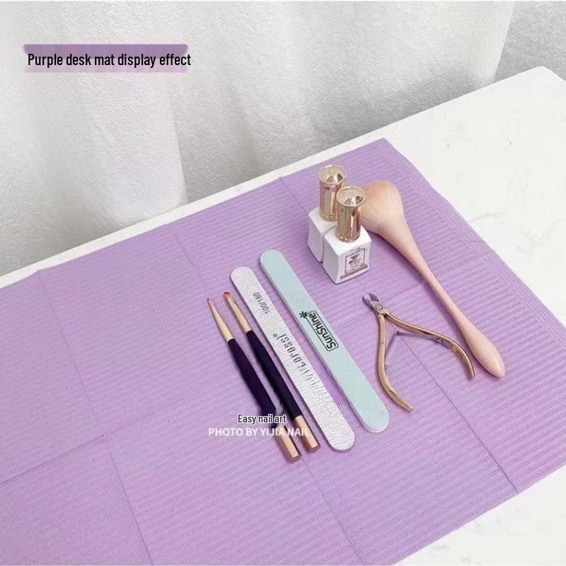 Disposable Nail Art Table Mat - Waterproof, Stain-Proof, Water-Absorbing, Double-Sided Cleaning Pad for Japanese Nail Salon.
