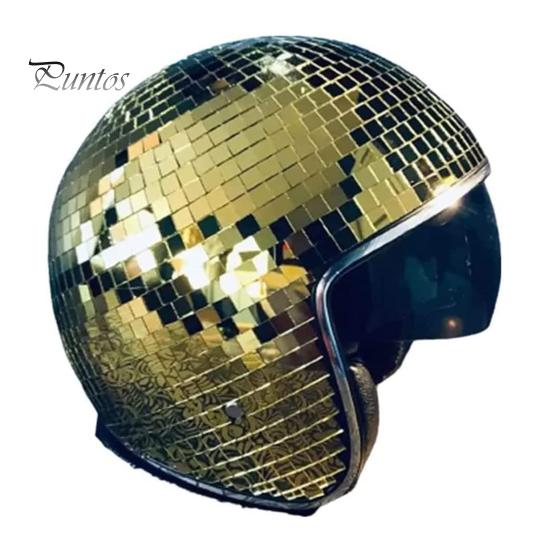Přilba s disco koulí Stahovací kšilt Nastavitelný řemínek pod bradou Třpytivé Zrcátko Klobouk s disco koulí Reflexní Dospělí Party Dekorativní Disco Tiles Helma