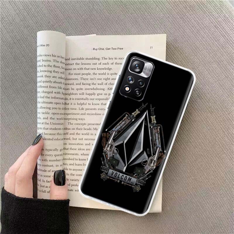 Volcom Logo Phone Case For Redmi Note 13 12 Pro Plus 14 15 Pro 5G 11 11T 11E 11S 10 Pro 10S 9 9S Cover Cell Clear TPU Capa Cases
