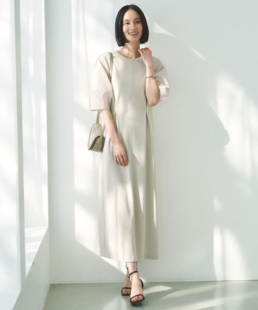 [UNFILO] [VERY Collaboration] BEAUTY MOVE Sheer Sleeve Dress