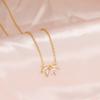 Simple Stainless Steel Horse Eye Zircon Necklace Fashion Elegant Crystal Collarbone Chain For Women Trendy Jewelry Accessories