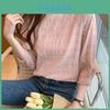 Sweet And Gentle Seven-part Sleeve Blouse In Retro Korean Style For Casual Outfits