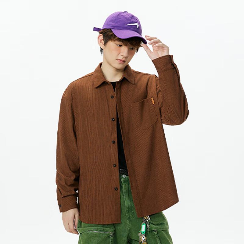 MINISO Men's Autumn Corduroy Long-Sleeved Shirt Jacket