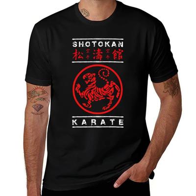 Shotokan Karate (weißer Text) T-Shirt T-Shirts für Mann Baumwolle weiche T-Shirts für Mann Baumwoll-T-Shirt