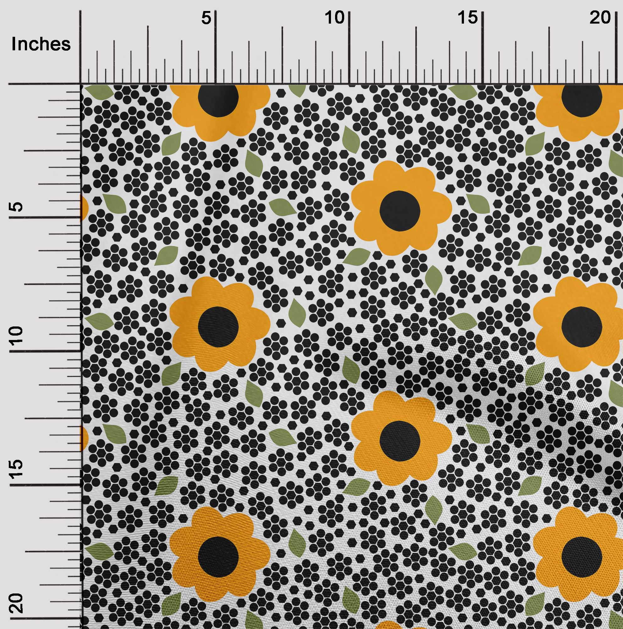 

OneOone Cotton Flex Grey Fabric Floral & Geometric Швейна тканина на метр Принт для одягу своїми руками Швейні приладдя 40 дюймів 42 Inch Wide - Viscose Chiffon жовтий