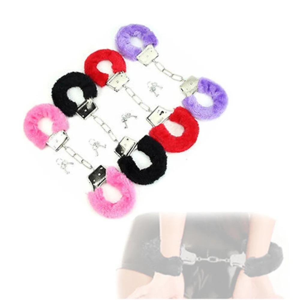 Fluffy SM Bondage Handcuffs Soft Restraints Cuffs Flirt Plush Handcuffs  Adult Games