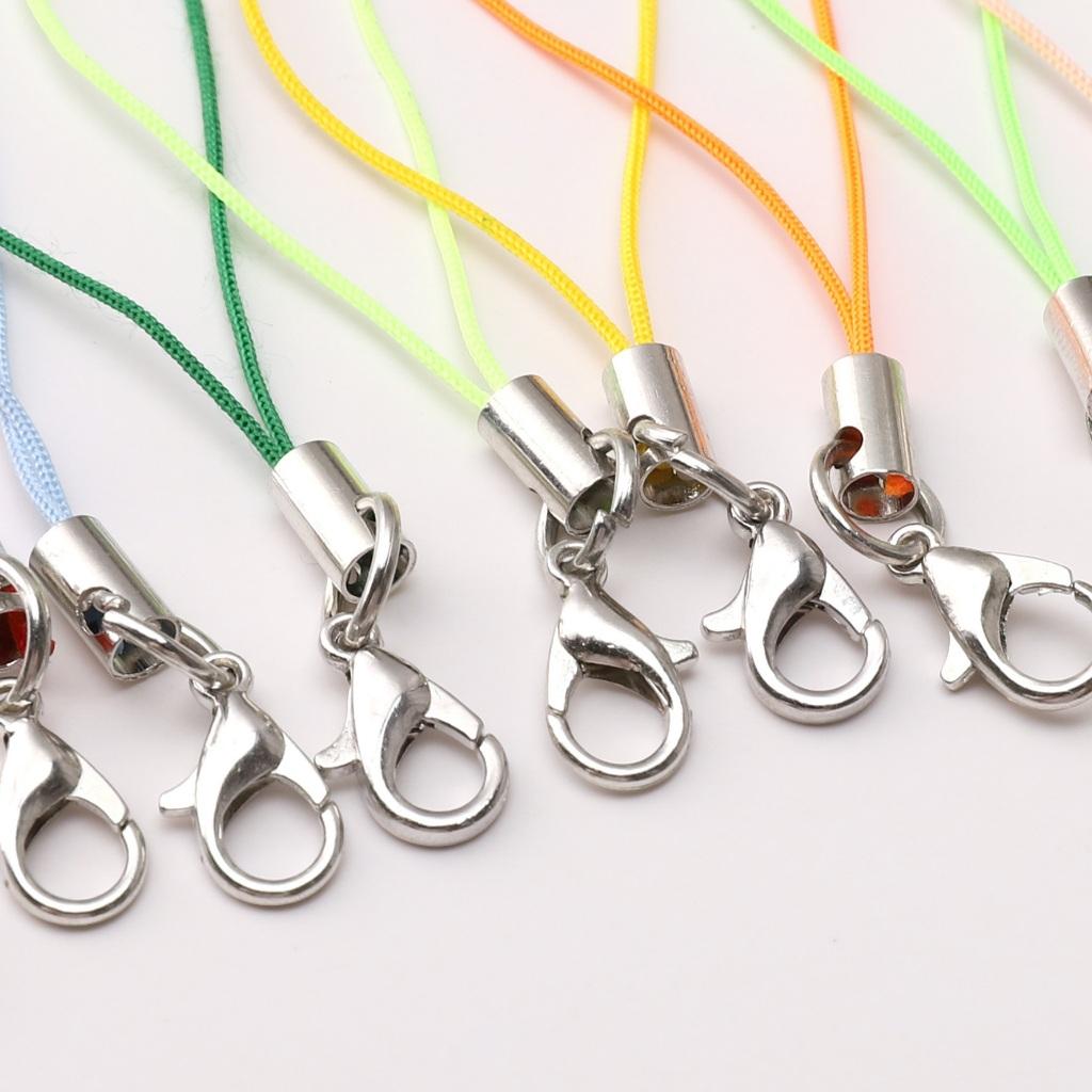 10Pcs/pack Polyester Phone Strap Lobster Clasp Phone Strap Doll String Keychain Phone Lanyard