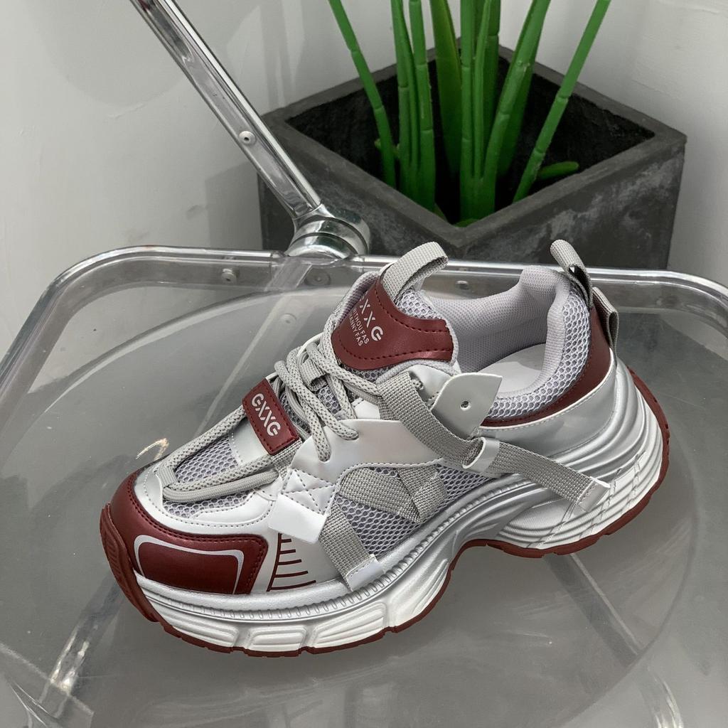 Thick-soled lightweight and breathable leather dad shoes women's 2025 spring and summer running shoes versatile and thin sports shoes casual women's s