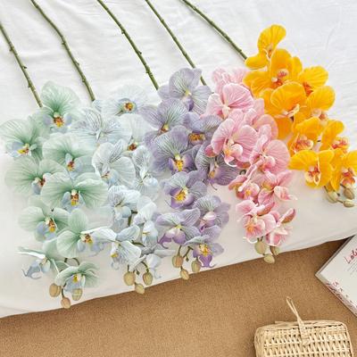 Simulierter Klebegefühl 9 Köpfe Phalaenopsis Simulierte Blume Kunstblume Dekorative Verzierung Zuhause Schlafzimmer TV-Schrank Dekoration