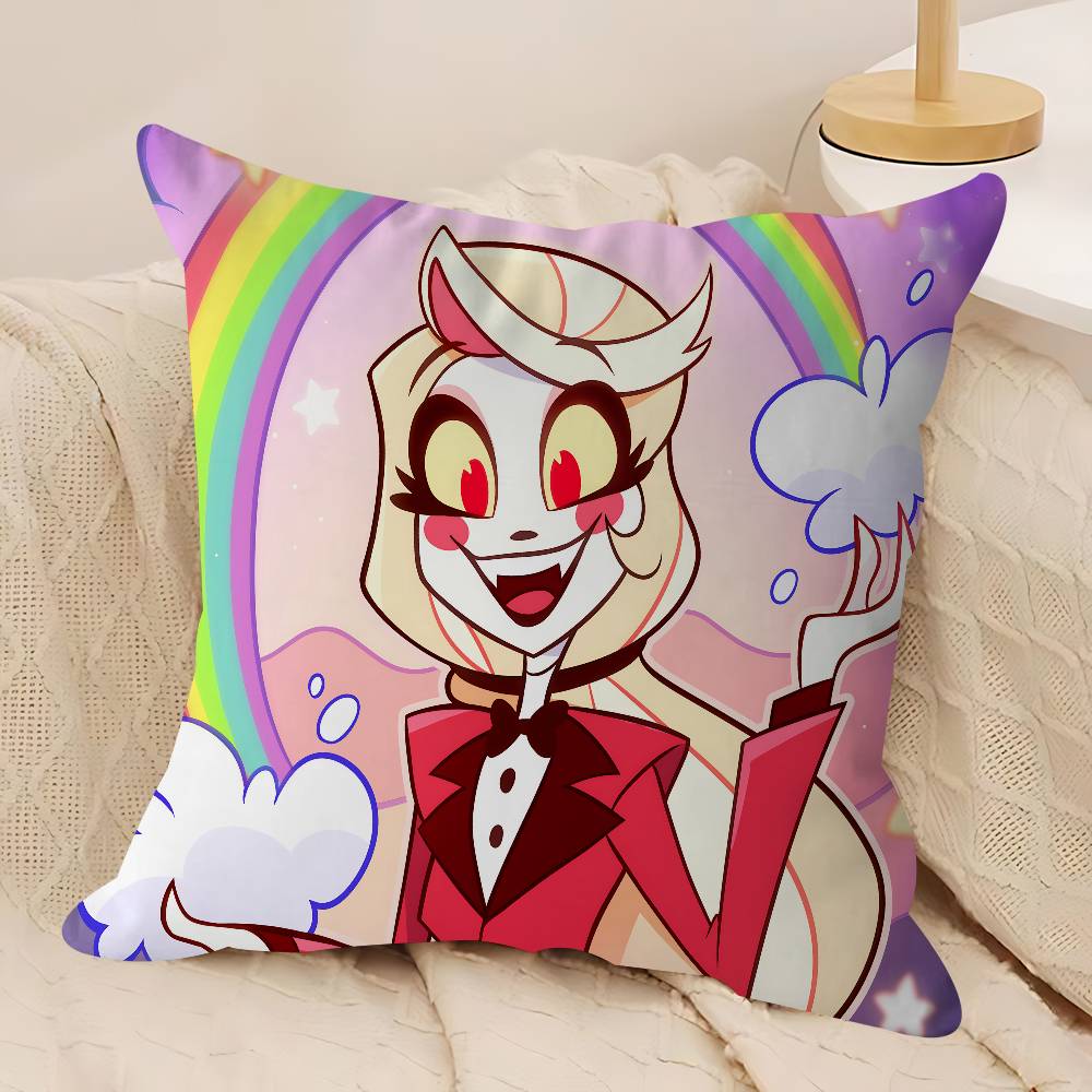 Almohada Anime H-Hazbin H-Hotel Almohada Anime Sofá Cama Almohada para la Cabeza Funda de Cojín 45x45 Cm Moda