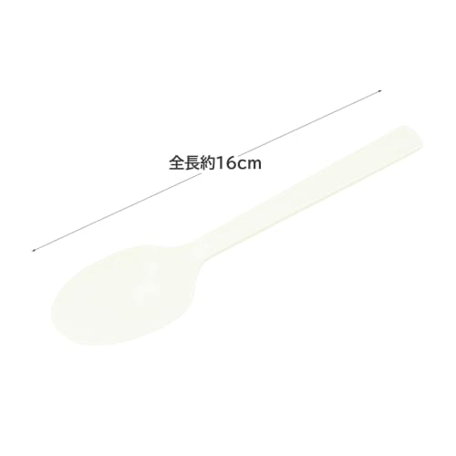 Daiwa Bussan Disposable Plastic Spoons, Good for Business, Cutlery, 16cm, Pack of 100, Ivory/White, 21.0 x 18.5 x 5.5cm
