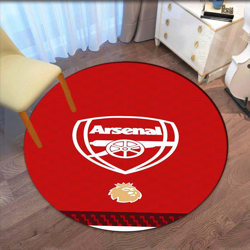 Arsenal Football Club Printed Round Rug Carpet Chair Rug Area Rug Entryway Doormats,for Office Chair Living Room Bedroom Kitchen Room.